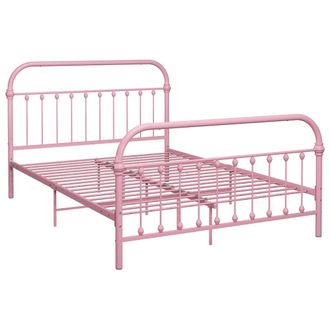 vidaXL Estructura De Cama Sin Colch&oacute;n Metal Rosa 120x200 Cm Vidaxl