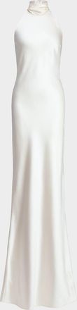 Ralph Lauren Collection Chilton Stretch Satin Evening Dress