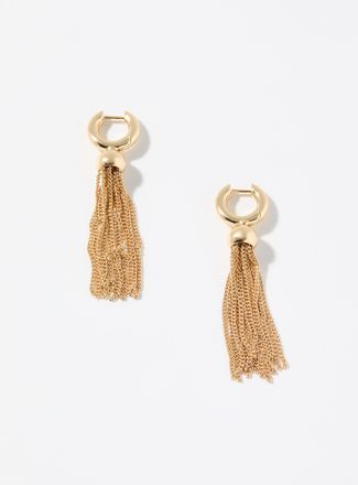 Simons Womens Long hoop and chain earrings