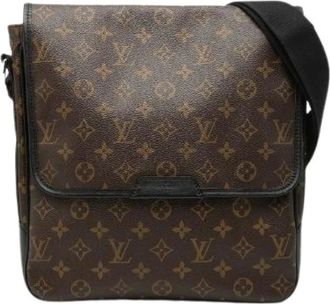 Louis Vuitton Pre-owned Cross Body Bags, female, Brown, Size: ONE SIZE Pre-owned Monogram Macassar Bas MM Shoulder Bag