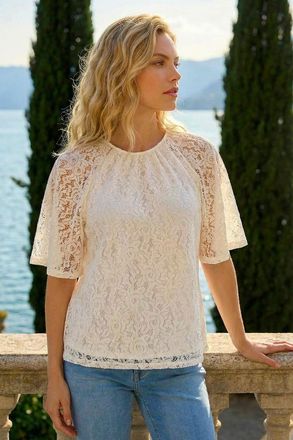 Roman Lace Angel Sleeve Top