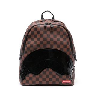 Sprayground Backpacks, male, Brown, Size: ONE SIZE Brown Check Pattern Backpack Limited Edition