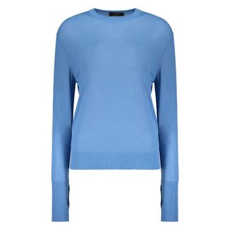 Moorer Trui met lange mouwen - Dames - Ronde hals truien - Blauw - 2XS - Katoen - Truien & Vesten