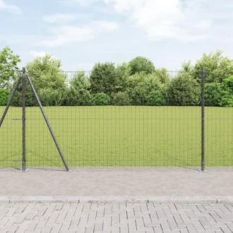Berkfield Home Fence Posts Set Set of 26 Grey Concrete 3.2 x 3.2 x 78.5 cm