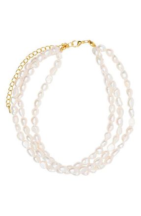 Petit Moments Golden Hour Bloom Freshwater Pearl Choker Necklace in Freshwater Pearls at Nordstrom