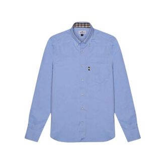 Aquascutum Overhemden, Heren, Blauw, L, Katoen, Button Down Oxford Shirt