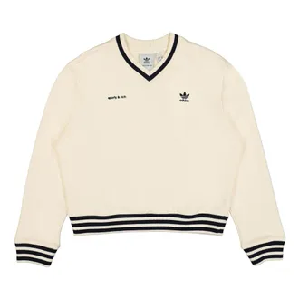 adidas (WMNS) adidas x Sporty & Rich Sweater Beige IN5247
