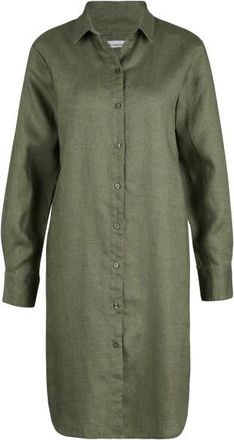 Knowledge Cotton Apparel Classic Linen Dress Kleid für Damen | oliv