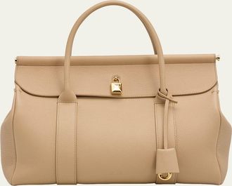 Loro Piana Loom 32 Grained Leather Top-Handle Bag