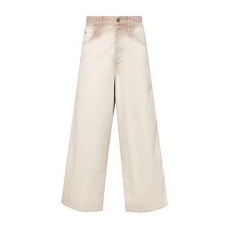 Federico Cina Dames, Broeken, Wit, Maat: M Katoen