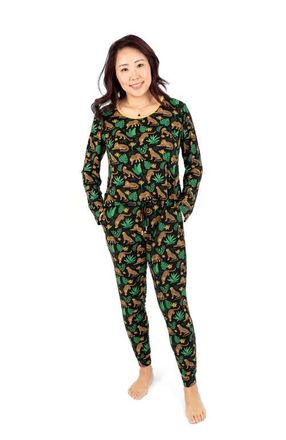 Leveret Womens Viscose Matching Family Holiday Pajamas, Reindeer & Polar Bear Prints in Leopard at Nordstrom, Size X-Small