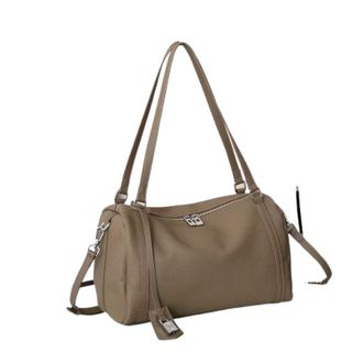 Generic Compatible For Simple Genuine Leather Soft Commuter Shoulder Bag niche design handbag armpit(Dark Khaki)