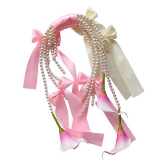 OEM Ramo De Novia Artificial Realista De Calas Blancas, Cadena
