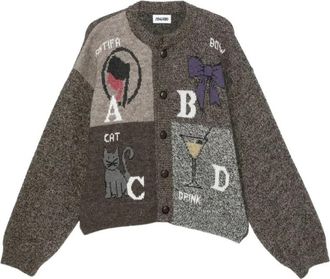 Magliano Patchwork Intarsia-Gebreide Vest - Heren - Vesten - Bruin - M - Wol - Truien & Vesten