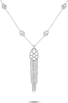 Luxury Bazaar 18K White Gold 5.85ct Diamond Pendant Necklace MF21-040826