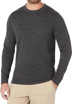 The Normal Brand Roll Hem Pocket Crew Sweater In Charcoal