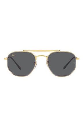 Ray-Ban 52mm Irregular Aviator Sunglasses in Dark Grey at Nordstrom Rack