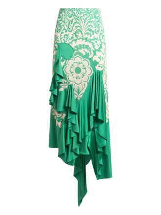 Etro Asymmetrische rok - Groen