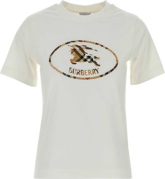Burberry White Cotton T Shirt