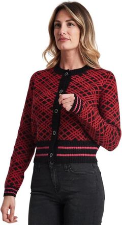 Pinko Jacquard Cardigan in Ansonica Stijl - Dames - Vesten - Rood - S - Truien & Vesten