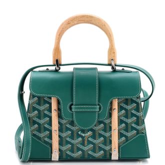 Goyard Structured Saigon Top Handle Bag Coated Canvas with Leather Mini