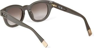 Furla Womens Sunglasses Glossy Khaki Green Acetate Eyewear