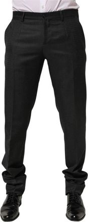 Dolce & Gabbana Dress Pants - Heren - Nette broeken - Zwart - L - Wol - Broeken