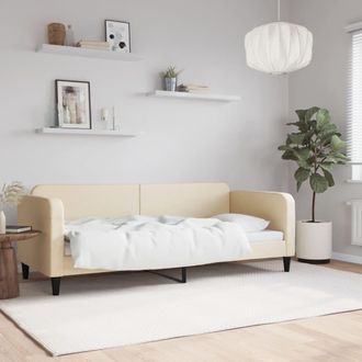 vidaXL Sof&aacute; Cama Sin Colch&oacute;n Tela Crema 80x200 Cm Vidaxl