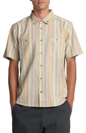 Rvca Talum Short Sleeve Button-Up Shirt in Ceramic at Nordstrom, Size Xx-Large