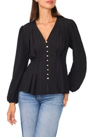 Ted Baker Textured Long Sleeve Top in Rich Black at Nordstrom Rack, Size X-Small