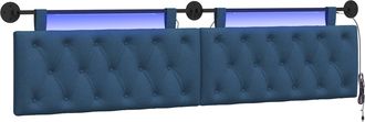 vidaXL Cabecero Colgante Con Luz Led Azul Tela Vidaxl