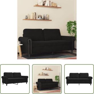 vidaXL Divano in velluto - Divano a 2 Posti Nero 140 cm in Velluto