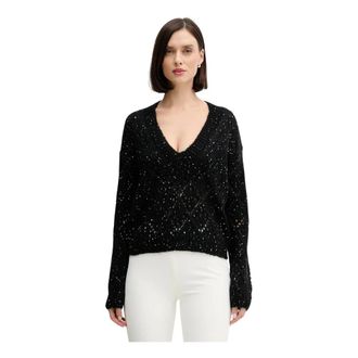 Benetton V-hals Breiwerk - Dames - V-hals truien - Blauw - L - Wol - Truien & Vesten