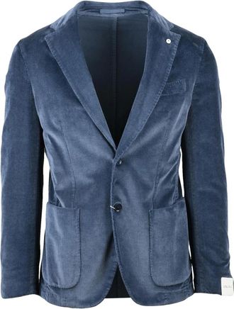 L.B.M. 1911 L.b.m. 1911, Jassen, Heren, Blauw, 2Xl, Katoen, Stondata fluwelen jas