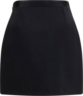 Versace Womens Black Wool Oves Aries Mini Skirt