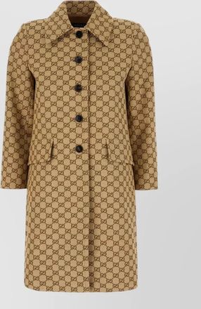 Gucci embroidered cotton blend fitted jacket