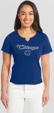 WEAR by Erin Andrews Womens WEAR by Erin Andrews Royal Chicago Cubs Notch Neck Cropped T-Shirt at Nordstrom, Size X-Large