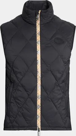 Burberry Men & apos;s Acresford Check-Tape Quilted Vest