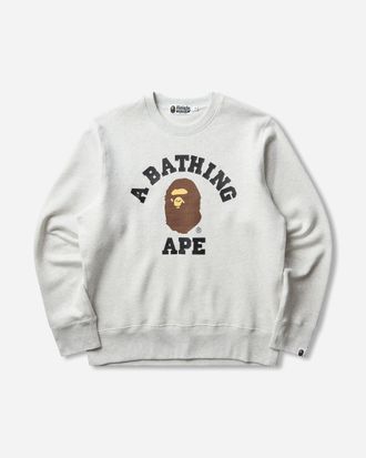 A Bathing Ape College Crewneck Sweatshirt Grey