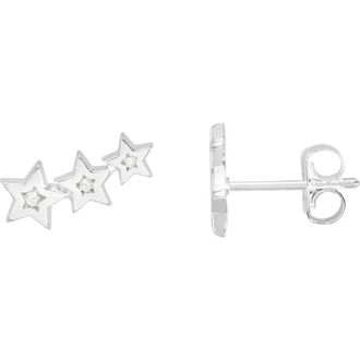 Estella Bartlett Cubic Zirconia Star Ear Crawlers in Silver at Nordstrom