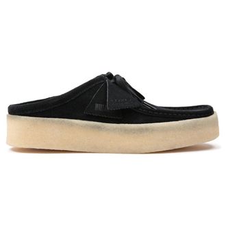 Clarks Wallabee Cup Lo Suede Womens Lace Up Shoes - Black Suede Warmlined - Size:UK 5.5