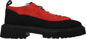 Ferragamo Herrens Atlante Derby Wildleder Rot/Schwarz