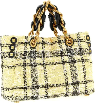 Balmain Womens Tote Multicolor Polyester Cotton Polyamide