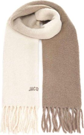 Jacquemus Dual-Tone Fringed Scarf with Embroidered Detailing