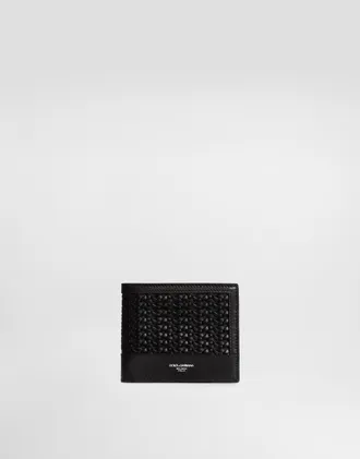 Dolce & Gabbana Woven Plong&eacute; Calfskin Wallet - Man Wallets And Small Leather Goods Black Onesize