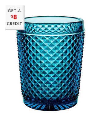 Vista Alegre Bicos Set of 4 Blue Old Fashioned Glasses with $8 Credit