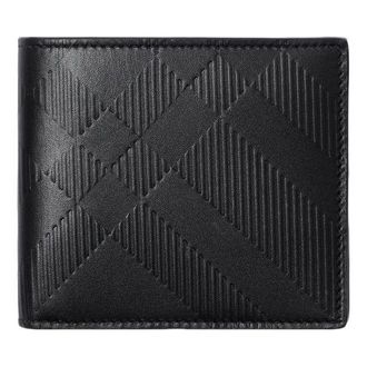 Burberry 26 Embossed Check Bifold Wallet Black 81039891