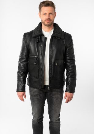 Mauritius Lederjacke MAURITIUS MMCeylor, Herren, Gr. 4XL, schwarz, Obermaterial: 100% Schafsleder. Futter: 100% Baumwolle. &Auml;rmelfutter: 100% Polyester, unifarbe