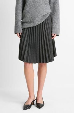 Vince Pleated Herringbone Skirt in Charcoal at Nordstrom Rack, Size 10