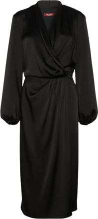 Max Mara Wikkeljurk - Dames - Wikkelkleedje - Zwart - M - Kleedjes